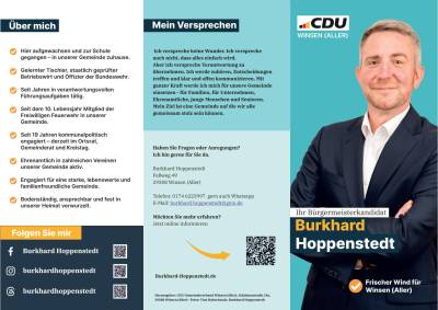 Flyer BM Kandidat Burkhard Hoppenstedt Au�en