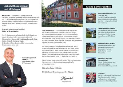 Flyer  Stichwahl BM Kandidat Burkhard Hoppenstedt Innen